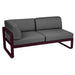 Fermob Bellevie Module d'angle - gauche 2 places Cerise noire B9 Gris graphite A3 