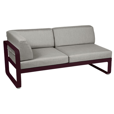 Fermob Bellevie Module d'angle - gauche 2 places Cerise noire B9 Taupe grisé B8 