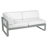 Fermob Bellevie Module d'angle - gauche 2 places Gris lapilli C7 Blanc grisé 81 