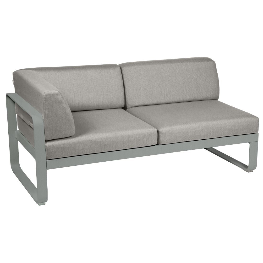 Fermob Bellevie Module d'angle - gauche 2 places Gris lapilli C7 Taupe grisé B8 