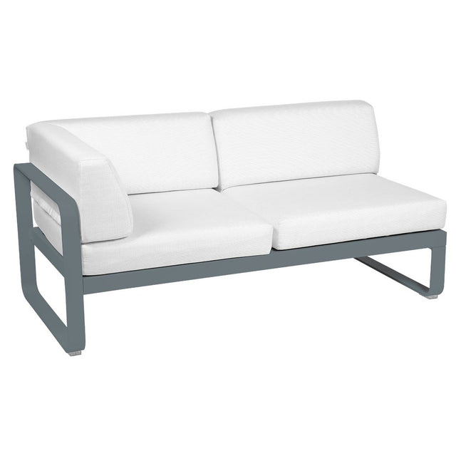 Fermob Bellevie Module d'angle - gauche 2 places Gris orage 26 Blanc grisé 81 