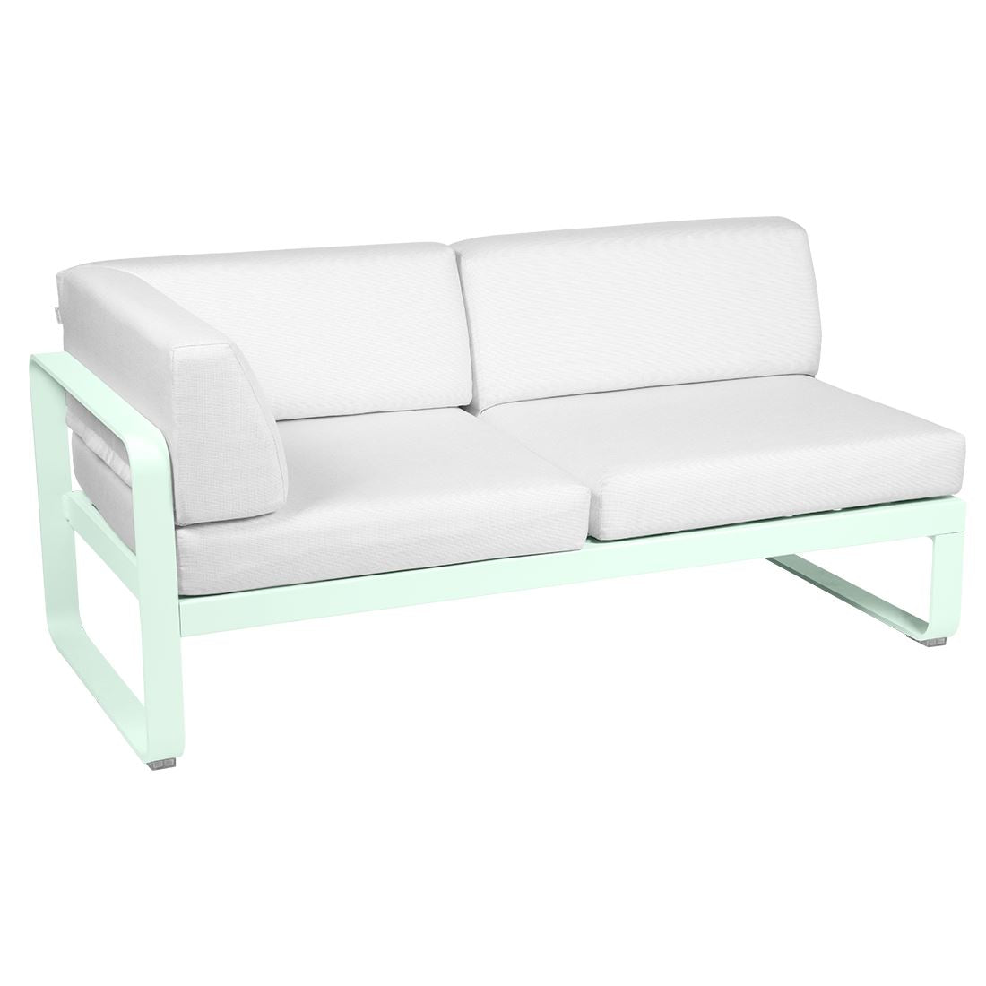 Fermob Bellevie Module d'angle - gauche 2 places Menthe glaciale A7 Blanc grisé 81 