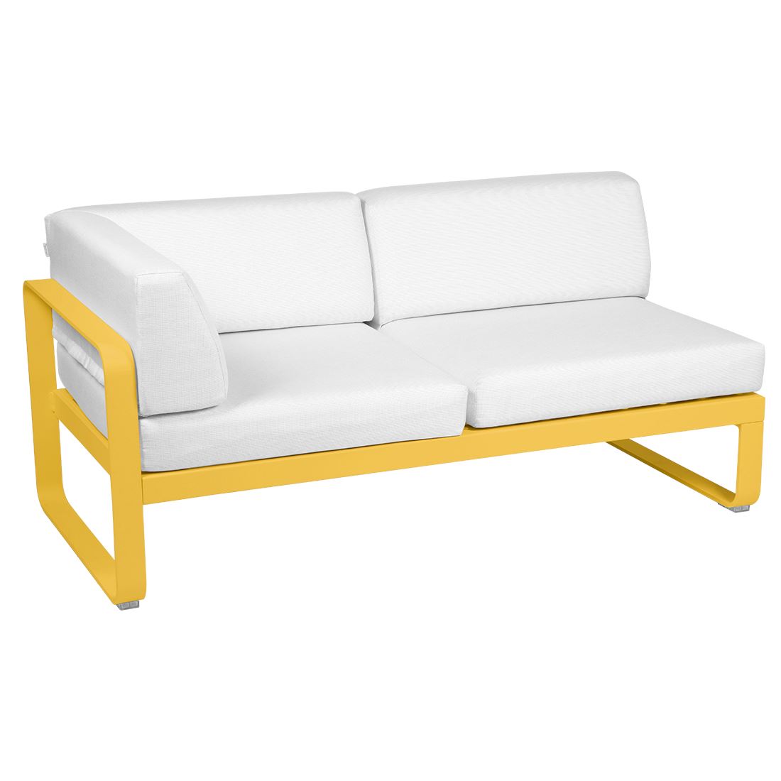 Fermob Bellevie Module d'angle - gauche 2 places Miel C6 Blanc grisé 81 