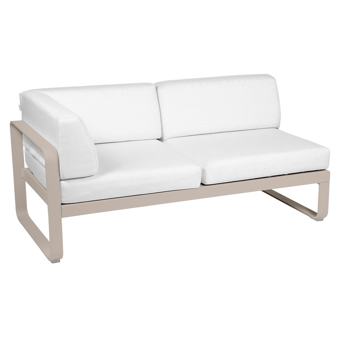 Fermob Bellevie Module d'angle - gauche 2 places Muscade 14 Blanc grisé 81 