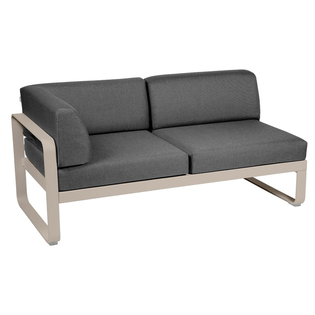 Fermob Bellevie Module d'angle - gauche 2 places Muscade 14 Gris graphite A3 