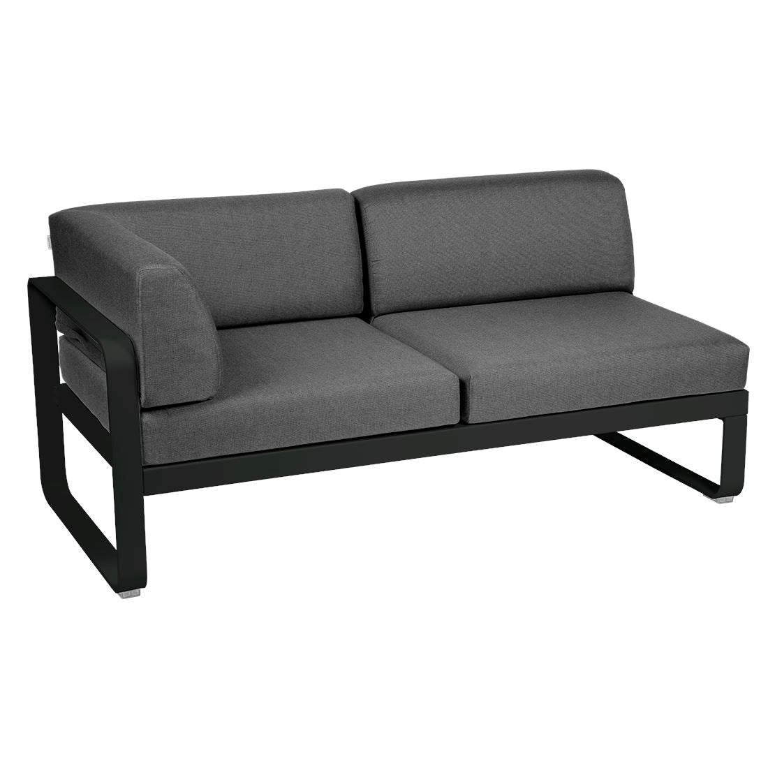 Fermob Bellevie Module d'angle - gauche 2 places Réglisse 42 Gris graphite A3 