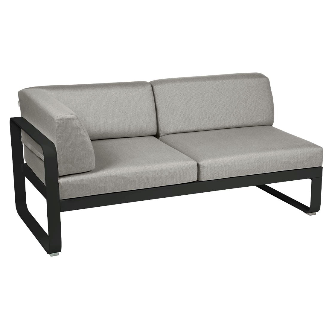 Fermob Bellevie Module d'angle - gauche 2 places Réglisse 42 Taupe grisé B8 