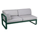Fermob Bellevie Module d'angle - gauche 2 places Vert cèdre 02 Gris flanelle 79 