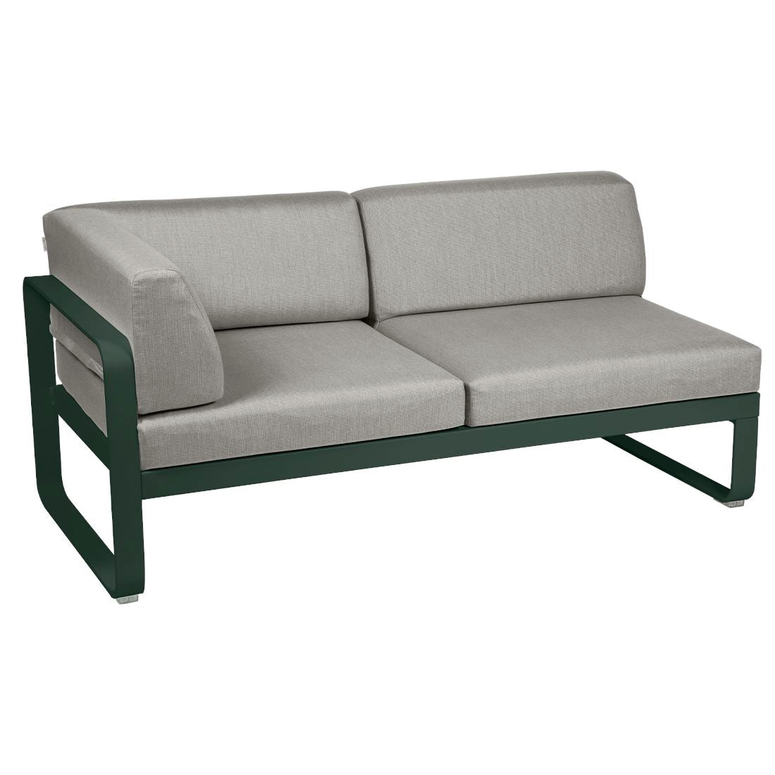 Fermob Bellevie Module d'angle - gauche 2 places Vert cèdre 02 Taupe grisé B8 