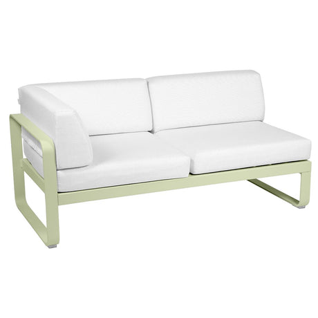 Fermob Bellevie Module d'angle - gauche 2 places Vert tilleul 65 Blanc grisé 81 