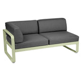 Fermob Bellevie Module d'angle - gauche 2 places Vert tilleul 65 Gris graphite A3 