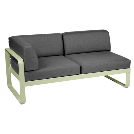 Fermob Bellevie Module d'angle - gauche 2 places Vert tilleul 65 Gris graphite A3 