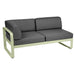 Fermob Bellevie Module d'angle - gauche 2 places Vert tilleul 65 Gris graphite A3 