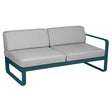 Fermob Bellevie Module droit 2 places Bleu acapulco 21 Gris flanelle 79 