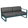 Fermob Bellevie Module droit 2 places Bleu acapulco 21 Gris graphite A3 