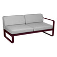 Fermob Bellevie Module droit 2 places Cerise noire B9 Gris flanelle 79 