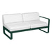 Fermob Bellevie Module droit 2 places Vert cèdre 02 Blanc grisé 81 