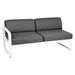 Fermob Bellevie Module gauche 2 places Blanc coton 01 Gris graphite A3 