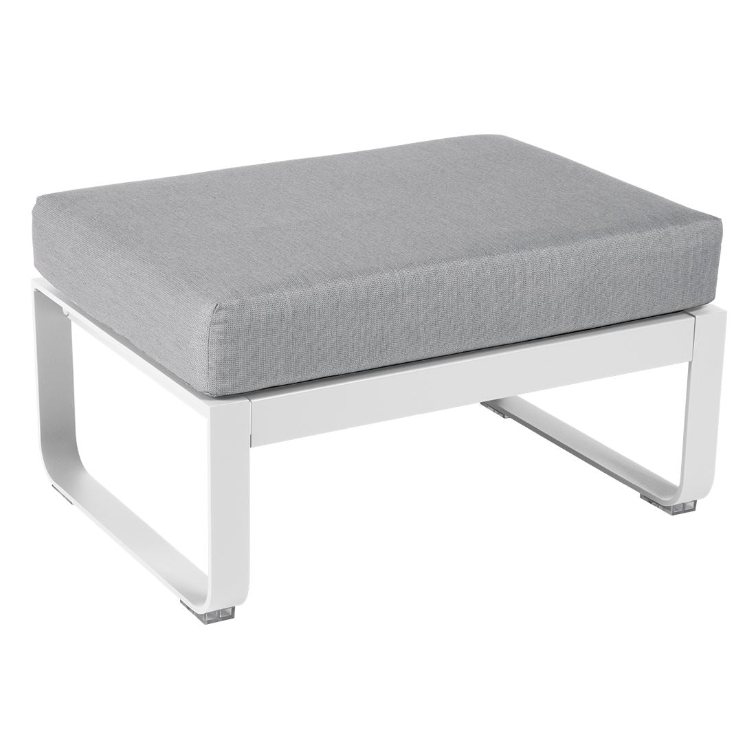 Fermob Bellevie Pouf Blanc coton 01 Gris flanelle 79 