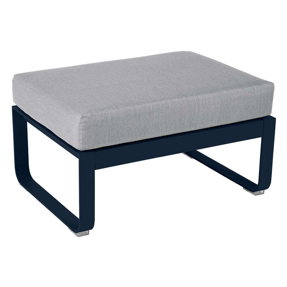 Fermob Bellevie Pouf Bleu acapulco 21 Gris flanelle 79 