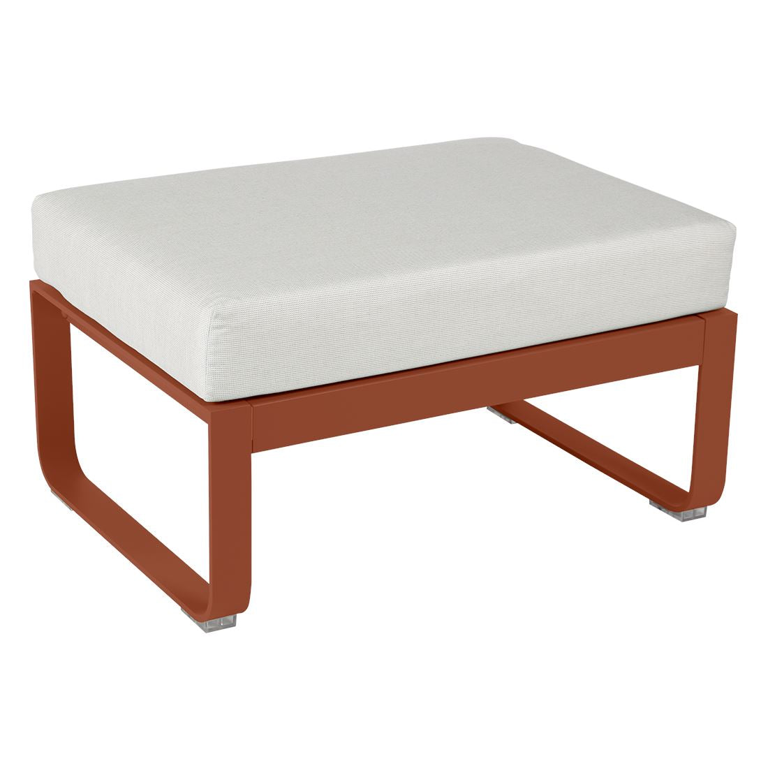 Fermob Bellevie Pouf Ocre rouge 20 Blanc grisé 81 