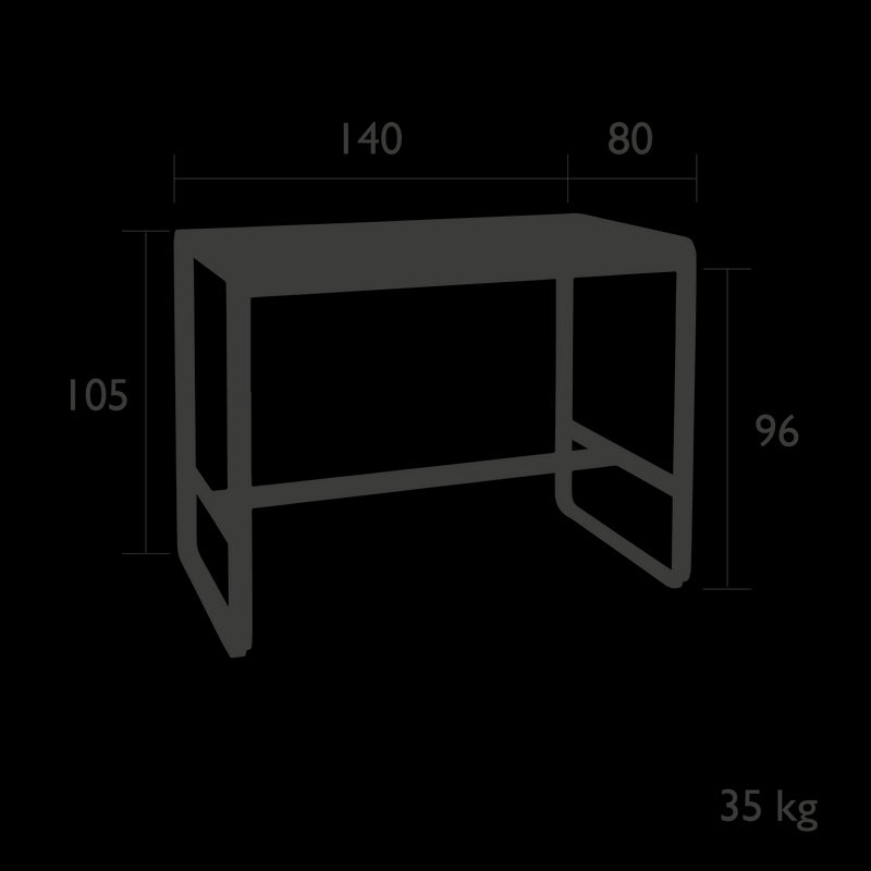 Fermob Bellevie Table haute 140 x 80cm 
