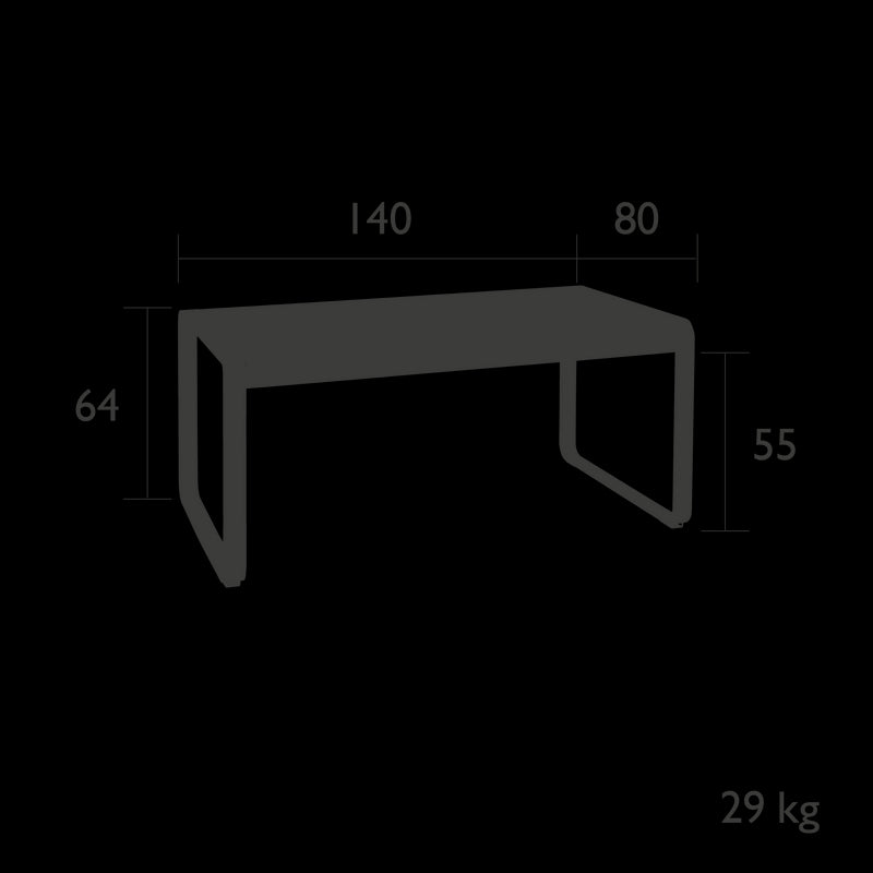 Fermob Bellevie Table mi-hauteur 140 x 80cm 