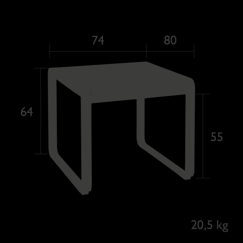 Fermob Bellevie Table mi-hauteur 74 x 80cm 