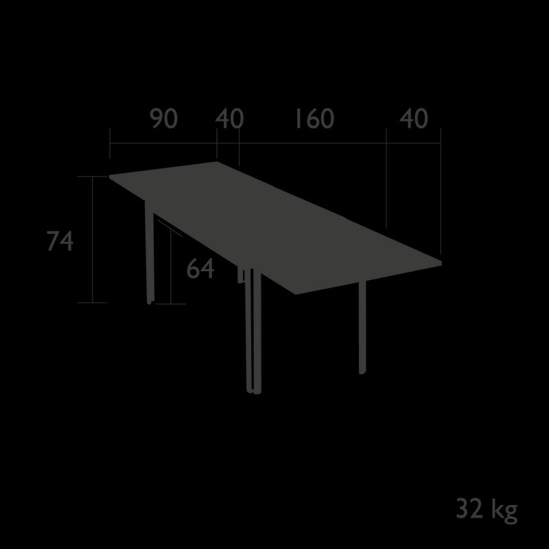 Fermob Costa Table à allonge 160/240 x 90cm 