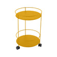 Fermob Guinguette Guéridon à roulettes double plateau plein Miel C6 