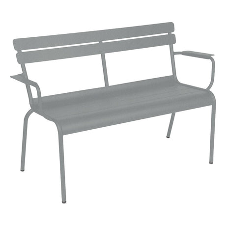 Fermob Luxembourg Banc de Jardin 2 places avec accoudoirs Gris lapilli C7 