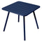 Fermob Luxembourg Table 4 Pieds 80 x 80cm Bleu abysse 92 