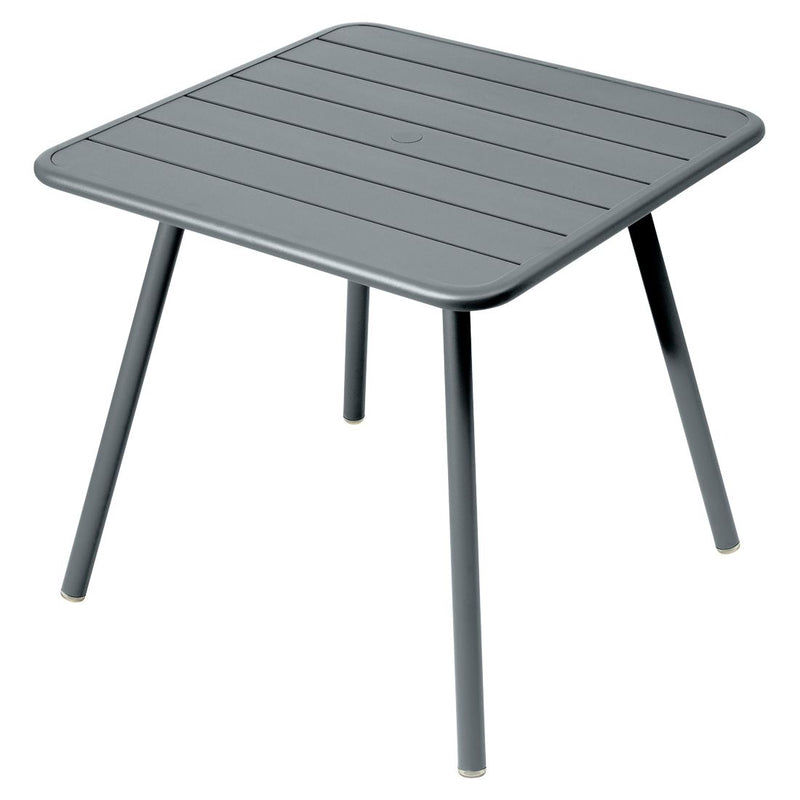 Fermob Luxembourg Table 4 Pieds 80 x 80cm Gris orage 26 