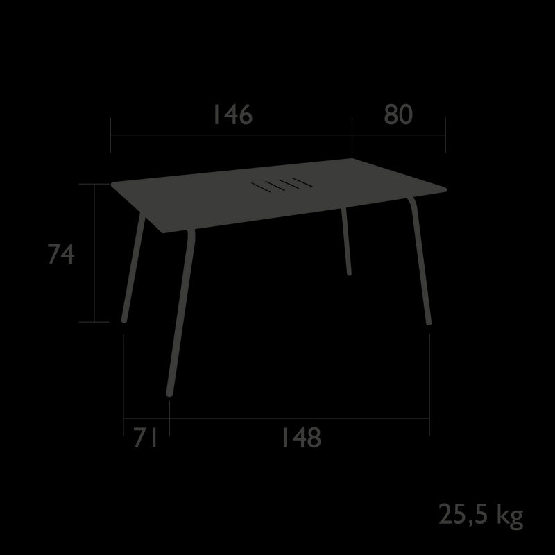 Fermob Monceau Table 146 x 80cm 