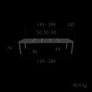 Fermob Ribambelle Table 3 allonges xl 149/299 x 100cm 
