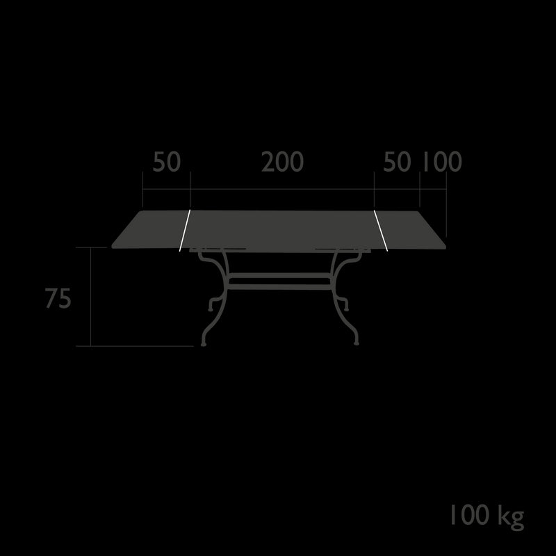 Fermob Romane Table à allonges 200/300 x 100cm 