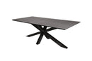 Geneva Table 210x100cm Plateau céramique et pied XX Noir Gris clair 88W 