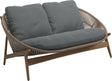 Gloster Bora Canapé 2 places Teck / Wicker Sorrel Grade D (ST) Wave Gravel 0159 