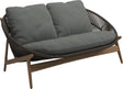 Gloster Bora Canapé 2 places Teck / Wicker Umber Grade C (OP) Lopi Charcoal 0132 