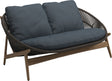 Gloster Bora Canapé 2 places Teck / Wicker Umber Grade D (ST) Tuck Denim 0157 