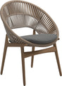Gloster Bora Dining chair - Fauteuil repas Teck / Wicker Sorrel Grade B (WR) Blend Fog 0145 