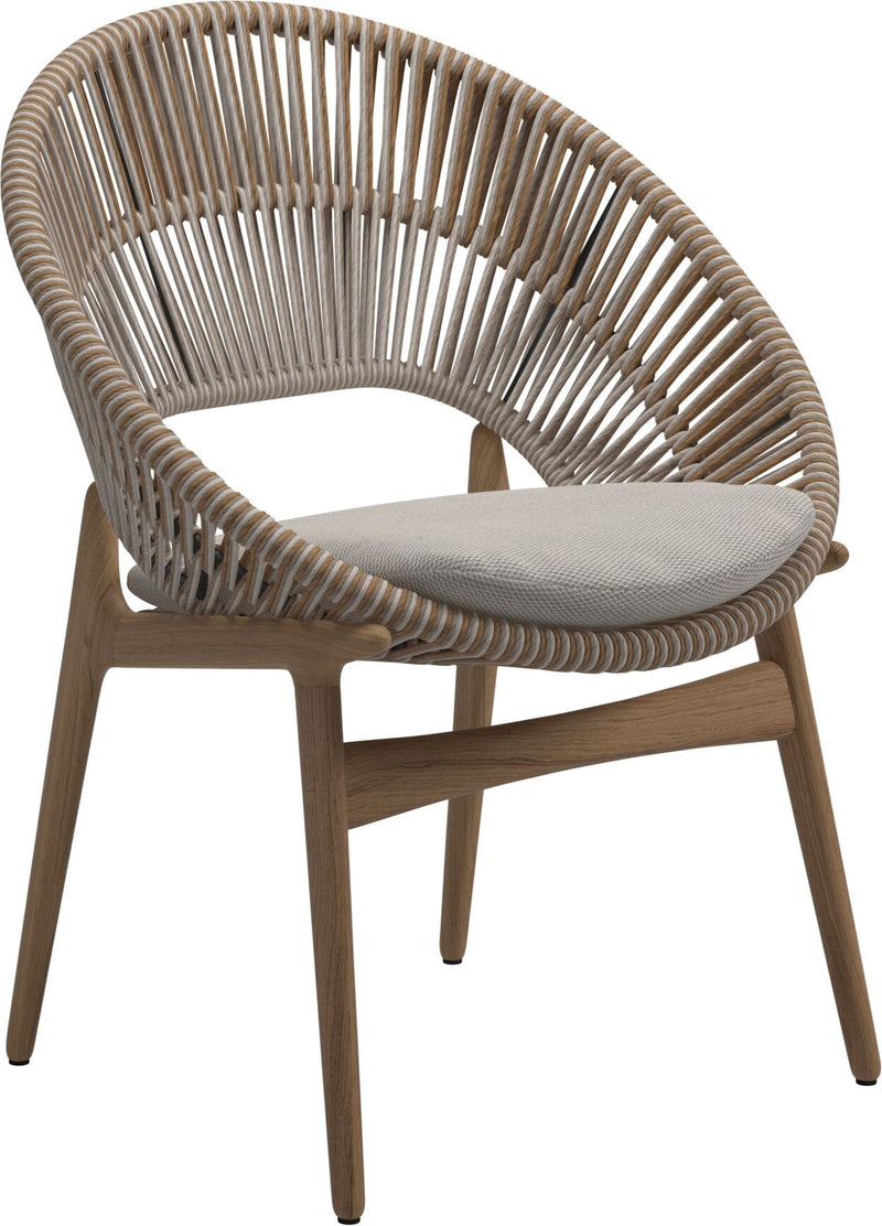 Gloster Bora Dining chair - Fauteuil repas Teck / Wicker Sorrel Grade C (OP) Lopi Marble 0134 