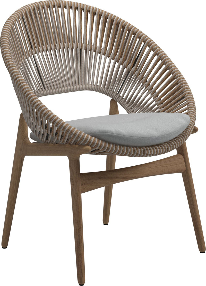 Gloster Bora Dining chair - Fauteuil repas Teck / Wicker Sorrel Grade D (ST) Tuck Dust 0158 