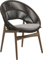 Gloster Bora Dining chair - Fauteuil repas Teck / Wicker Umber Garde B (OP) Fife Bone 0031 