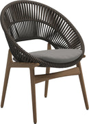 Gloster Bora Dining chair - Fauteuil repas Teck / Wicker Umber Grade B (OP) Fife Canvas Grey 0032 
