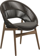 Gloster Bora Dining chair - Fauteuil repas Teck / Wicker Umber Grade B (OP) Fife Nickel 0039 