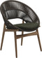 Gloster Bora Dining chair - Fauteuil repas Teck / Wicker Umber Grade B (OP) Fife Olive 0041 
