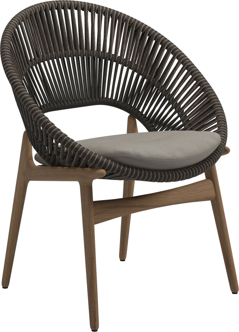 Gloster Bora Dining chair - Fauteuil repas Teck / Wicker Umber Grade B (OP) Heritage Ashe 0206 