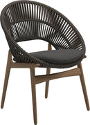 Gloster Bora Dining chair - Fauteuil repas Teck / Wicker Umber Grade B (WR) Blend Coal 0144 