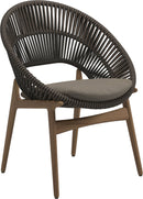 Gloster Bora Dining chair - Fauteuil repas Teck / Wicker Umber Grade B (WR) Blend Latte 203 